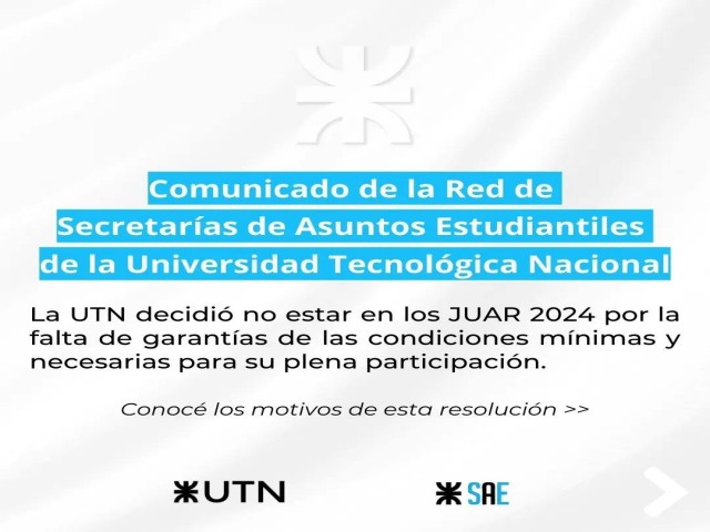 Comunicado de la Red de Secretarias de Asuntos Estudiantiles de la Universidad Tecnológica Nacional 